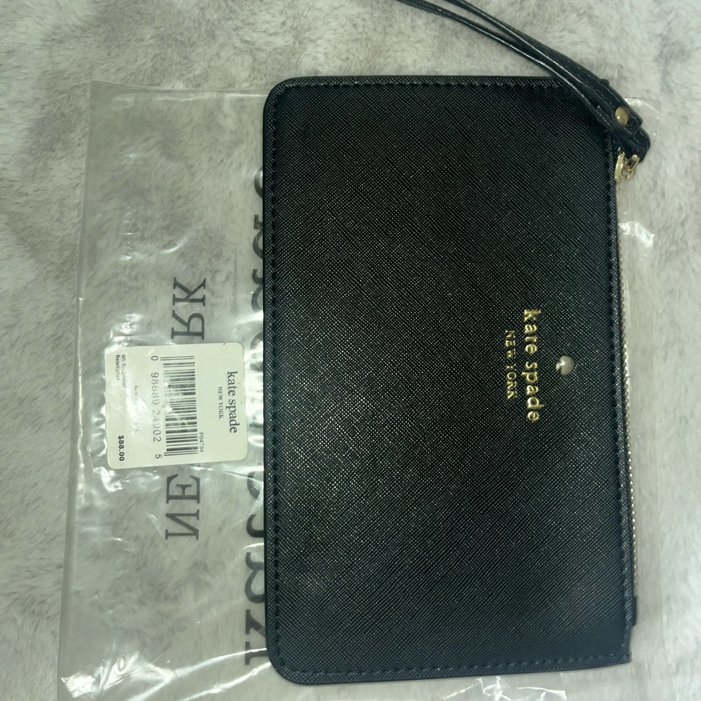 Kate Spade Black and Gold Zip Pouch